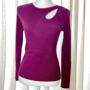 INC Wine-red sweater with cut-out, Size Petite M